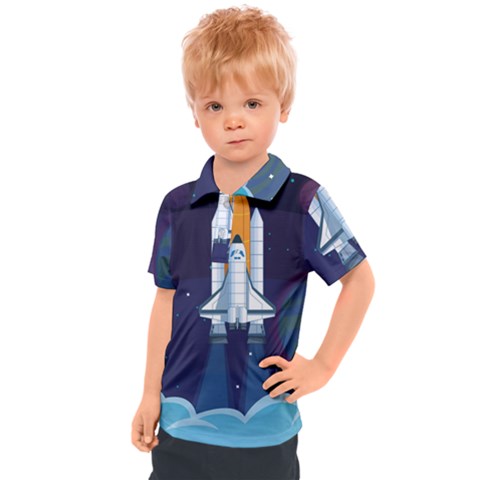 Spaceship-milkyway-galaxy Kids  Polo Tee by Salman4z