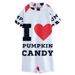 I Love Pumpkin Candy Kids  Boyleg Half Suit Swimwear by ilovewhateva