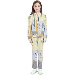 Seamless-pattern-cute-cat-cartoons Kids  Tracksuit by Salman4z