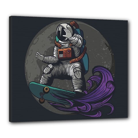 Illustration-astronaut-cosmonaut-paying-skateboard-sport-space-with-astronaut-suit Canvas 24  X 20  (stretched) by Salman4z