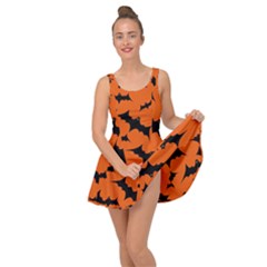 Halloween-card-with-bats-flying-pattern Inside Out Casual Dress by Salman4z