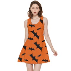 Halloween-card-with-bats-flying-pattern Inside Out Reversible Sleeveless Dress by Salman4z