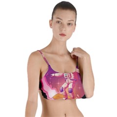 Astronaut-spacesuit-standing-surfboard-surfing-milky-way-stars Layered Top Bikini Top  by Salman4z