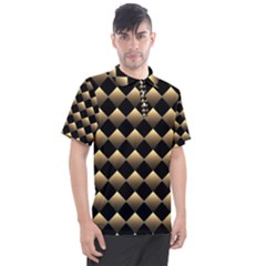 Golden Chess Board Background Men s Polo Tee by pakminggu