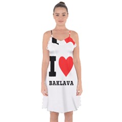 I Love Baklava Ruffle Detail Chiffon Dress by ilovewhateva