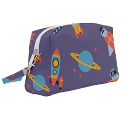 Space-seamless-pattern Wristlet Pouch Bag (large) by Salman4z