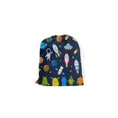 Big-set-cute-astronauts-space-planets-stars-aliens-rockets-ufo-constellations-satellite-moon-rover-v Drawstring Pouch (xs) by Salman4z