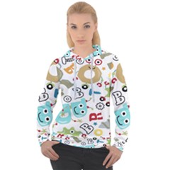 Seamless-pattern-vector-with-funny-robots-cartoon Women s Overhead Hoodie by Salman4z