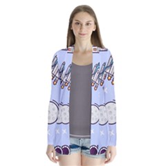 Seamless-pattern-with-space-theme Drape Collar Cardigan by Salman4z