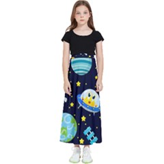 Space-seamless-pattern   - Kids  Flared Maxi Skirt by Salman4z