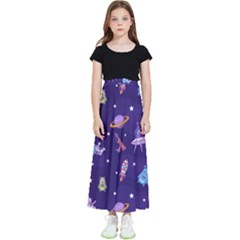 Space-seamless-pattern Kids  Flared Maxi Skirt by Salman4z