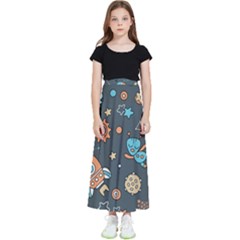 Space-seamless-pattern Kids  Flared Maxi Skirt by Salman4z