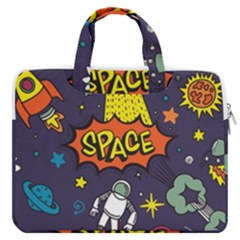 Vector-flat-space-design-background-with-text -- Macbook Pro 13  Double Pocket Laptop Bag by Salman4z