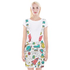 Space-cosmos-seamless-pattern-seamless-pattern-doodle-style Braces Suspender Skirt by Salman4z