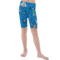 About-space-seamless-pattern Kids  Mid Length Swim Shorts by Salman4z