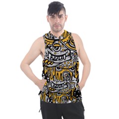 Crazy-abstract-doodle-social-doodle-drawing-style Men s Sleeveless Hoodie by Salman4z