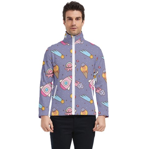 Outer-space-seamless-background Men s Bomber Jacket by Salman4z