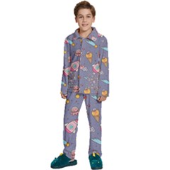 Outer-space-seamless-background Kids  Long Sleeve Velvet Pajamas Set by Salman4z