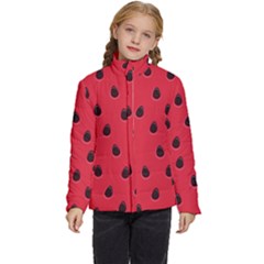 Seamless-watermelon-surface-texture Kids  Puffer Bubble Jacket Coat by Salman4z