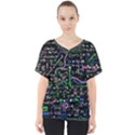 Math-linear-mathematics-education-circle-background V-Neck Dolman Drape Top View1