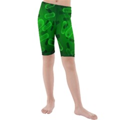 Green-rod-shaped-bacteria Kids  Mid Length Swim Shorts by Salman4z