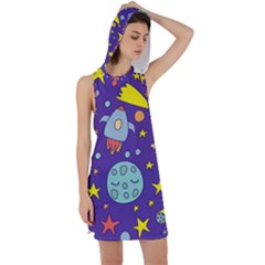 Card-with-lovely-planets Racer Back Hoodie Dress by Salman4z