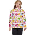 Tropical-fruits-berries-seamless-pattern Kids  Puffer Bubble Jacket Coat View1