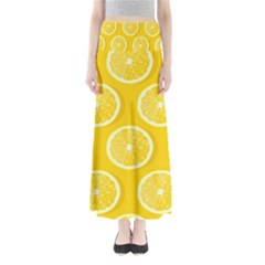 Lemon-fruits-slice-seamless-pattern Full Length Maxi Skirt by Salman4z