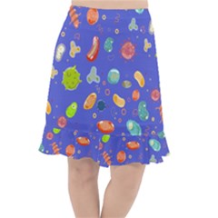 Virus-seamless-pattern Fishtail Chiffon Skirt by Salman4z