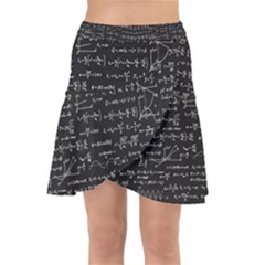 Math-equations-formulas-pattern Wrap Front Skirt by Salman4z