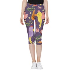 Exotic-seamless-pattern-with-parrots-fruits Inside Out Lightweight Velour Capri Leggings  by Salman4z