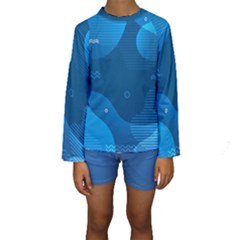 Abstract-classic-blue-background Kids  Long Sleeve Swimwear by Salman4z