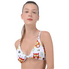 Seamless-pattern-vector-owl-cartoon-with-bugs Knot Up Bikini Top by Salman4z