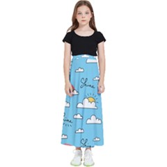 Sky-pattern Kids  Flared Maxi Skirt by Salman4z