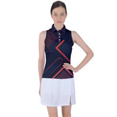 Gradient-geometric-shapes-dark-background-design Women s Sleeveless Polo Tee by Salman4z