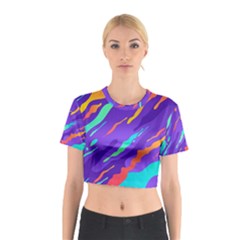 Multicolored-abstract-background Cotton Crop Top by Salman4z