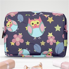 Owl-stars-pattern-background Make Up Pouch (medium) by Salman4z