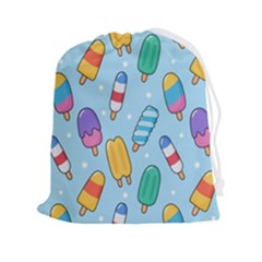 Cute-kawaii-ice-cream-seamless-pattern Drawstring Pouch (2xl) by Salman4z