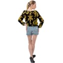 Mexican-culture-golden-tribal-icons Banded Bottom Chiffon Top View2