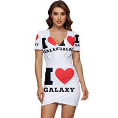 I Love Galaxy  Low Cut Cap Sleeve Mini Dress by ilovewhateva