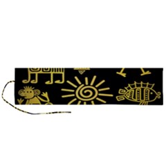 Maya-style-gold-linear-totem-icons Roll Up Canvas Pencil Holder (l) by Salman4z