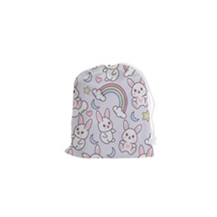 Seamless-pattern-with-cute-rabbit-character Drawstring Pouch (xs) by Salman4z