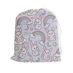 Seamless-pattern-with-cute-rabbit-character Drawstring Pouch (2xl) by Salman4z