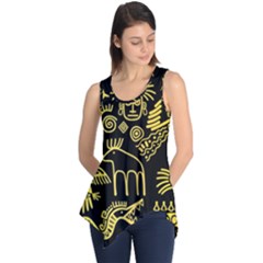 Golden-indian-traditional-signs-symbols Sleeveless Tunic by Salman4z