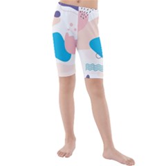 Hand-drawn-abstract-organic-shapes-background Kids  Mid Length Swim Shorts by Salman4z