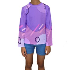 Colorful-abstract-wallpaper-theme Kids  Long Sleeve Swimwear by Salman4z