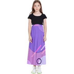 Colorful-abstract-wallpaper-theme Kids  Flared Maxi Skirt by Salman4z