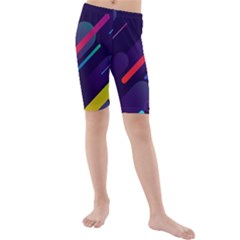 Colorful-abstract-background Kids  Mid Length Swim Shorts by Salman4z