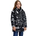 Vector-set-sketch-drawn-with-space Kids  Hooded Longline Puffer Jacket View1