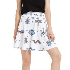 Insects-icons-square-seamless-pattern Waistband Skirt by Salman4z